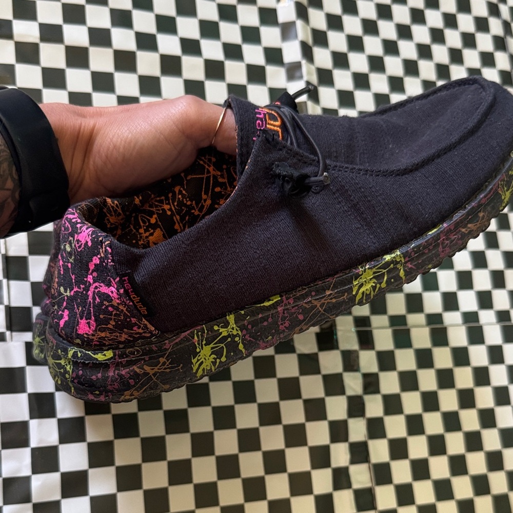 Hey Dude Black and Multicolor Loafers